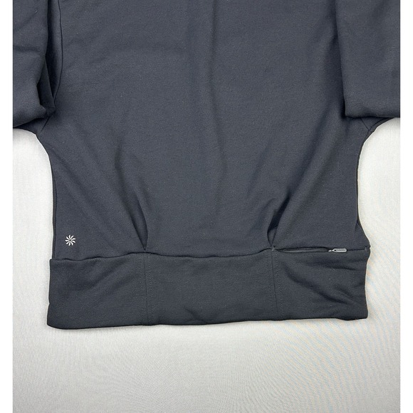 Athleta Women's S Black‎ Pullover Crop Half Zip Sweatshirt - Picture 13 of 13